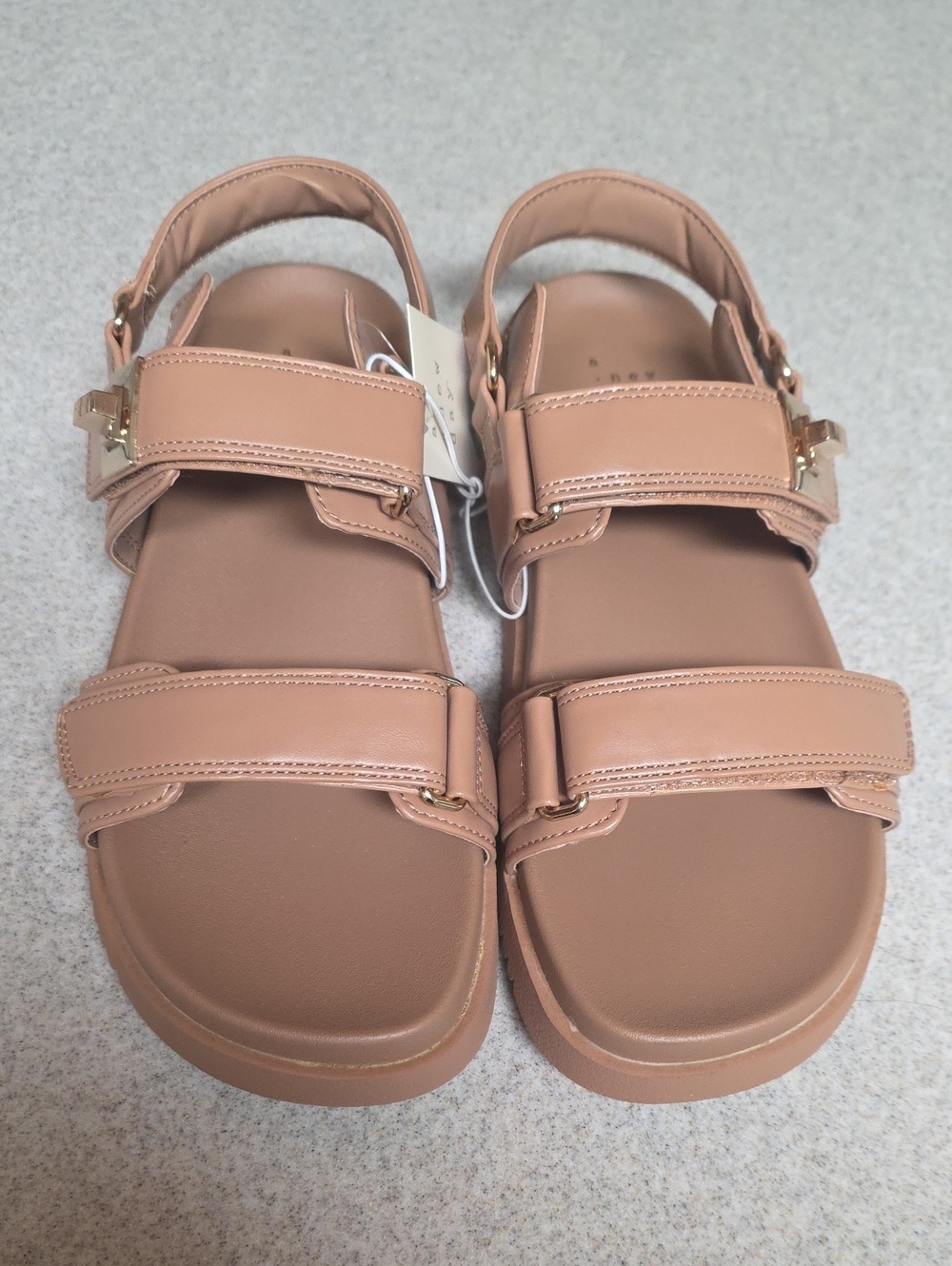 a new day Tan Strappy Flat Sandals